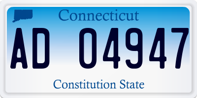 CT license plate AD04947
