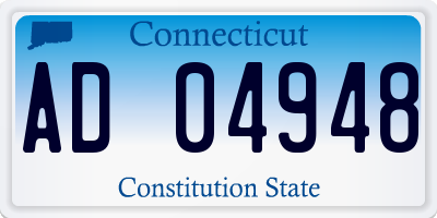 CT license plate AD04948