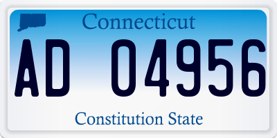 CT license plate AD04956