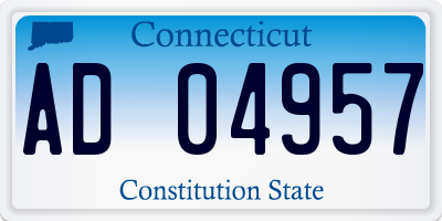 CT license plate AD04957
