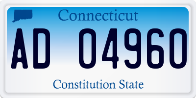 CT license plate AD04960