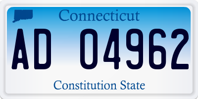 CT license plate AD04962