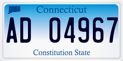 CT license plate AD04967