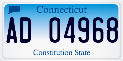 CT license plate AD04968