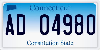 CT license plate AD04980