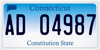 CT license plate AD04987