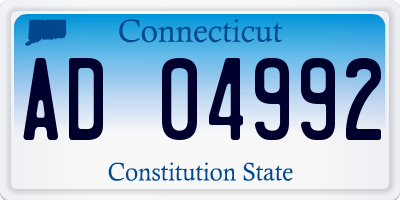 CT license plate AD04992