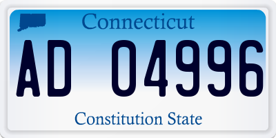 CT license plate AD04996
