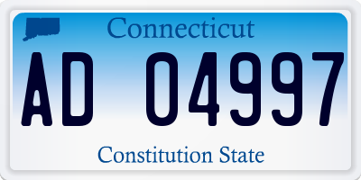 CT license plate AD04997