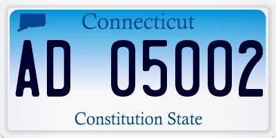 CT license plate AD05002