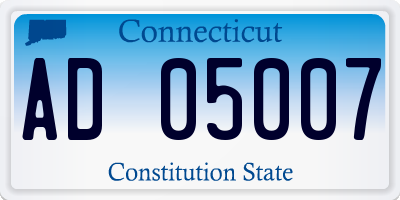 CT license plate AD05007
