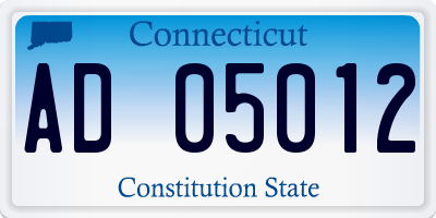CT license plate AD05012