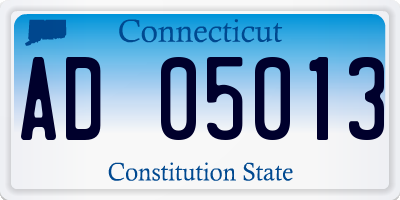 CT license plate AD05013