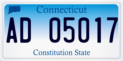 CT license plate AD05017
