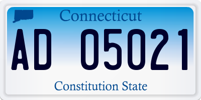 CT license plate AD05021