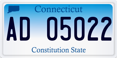 CT license plate AD05022