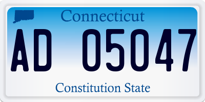 CT license plate AD05047