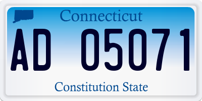 CT license plate AD05071