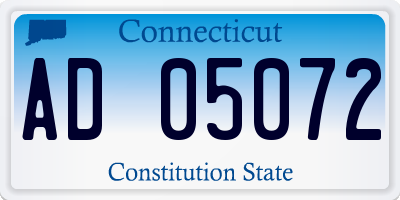 CT license plate AD05072