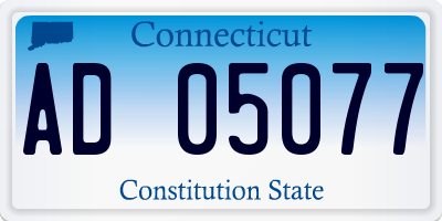 CT license plate AD05077