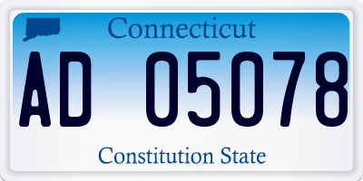 CT license plate AD05078