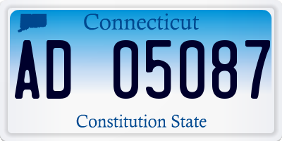 CT license plate AD05087