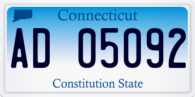 CT license plate AD05092
