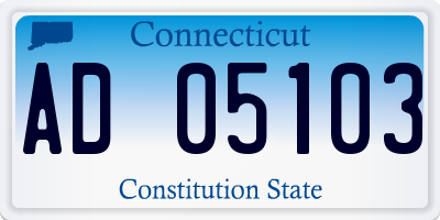 CT license plate AD05103