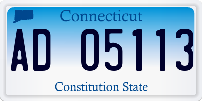 CT license plate AD05113
