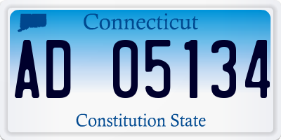 CT license plate AD05134