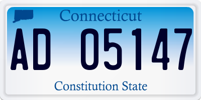 CT license plate AD05147