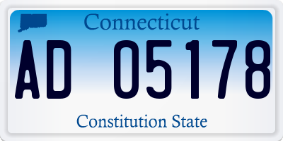 CT license plate AD05178