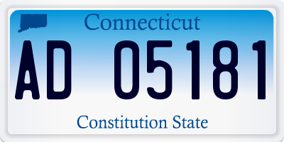 CT license plate AD05181