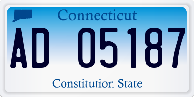 CT license plate AD05187