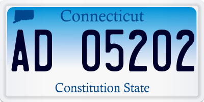 CT license plate AD05202