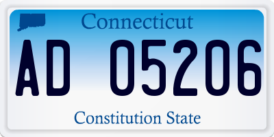 CT license plate AD05206