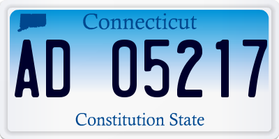 CT license plate AD05217
