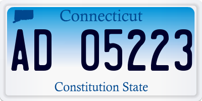 CT license plate AD05223