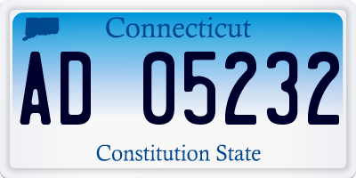 CT license plate AD05232
