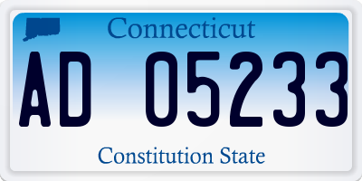 CT license plate AD05233