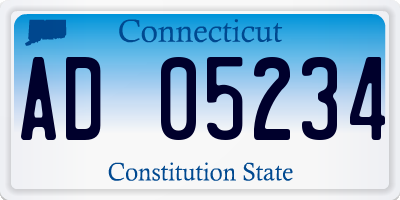 CT license plate AD05234