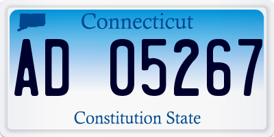 CT license plate AD05267
