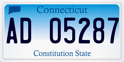 CT license plate AD05287
