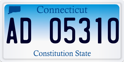 CT license plate AD05310