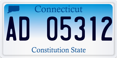 CT license plate AD05312