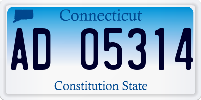 CT license plate AD05314