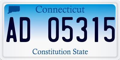 CT license plate AD05315