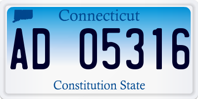CT license plate AD05316