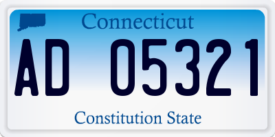 CT license plate AD05321