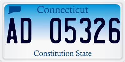 CT license plate AD05326